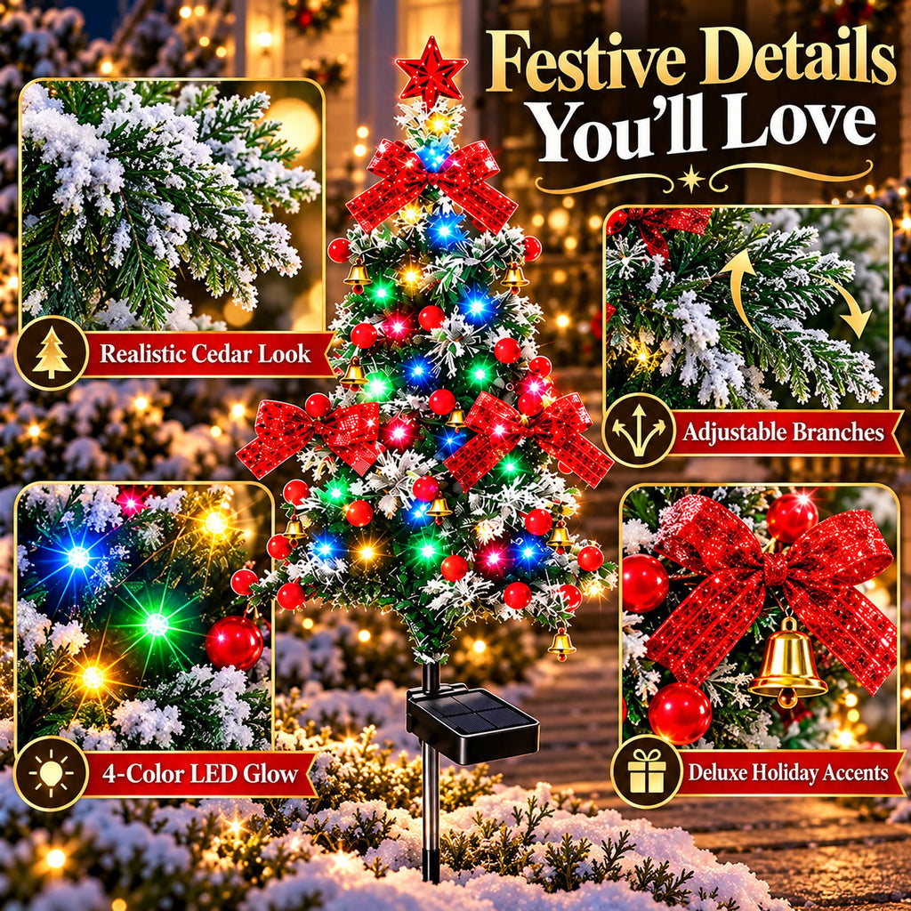 Last Day Promotion! 🔥 Solar Cedar Christmas Tree Lights| Festive Outdoor Holiday Decor ✅️