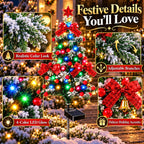 Last Day Promotion! 🔥 Solar Cedar Christmas Tree Lights| Festive Outdoor Holiday Decor ✅️