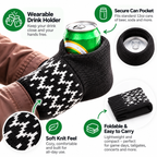 Hands-Free Wearable Can Holder – Cozy Knit Drink Sleeve for Game Day