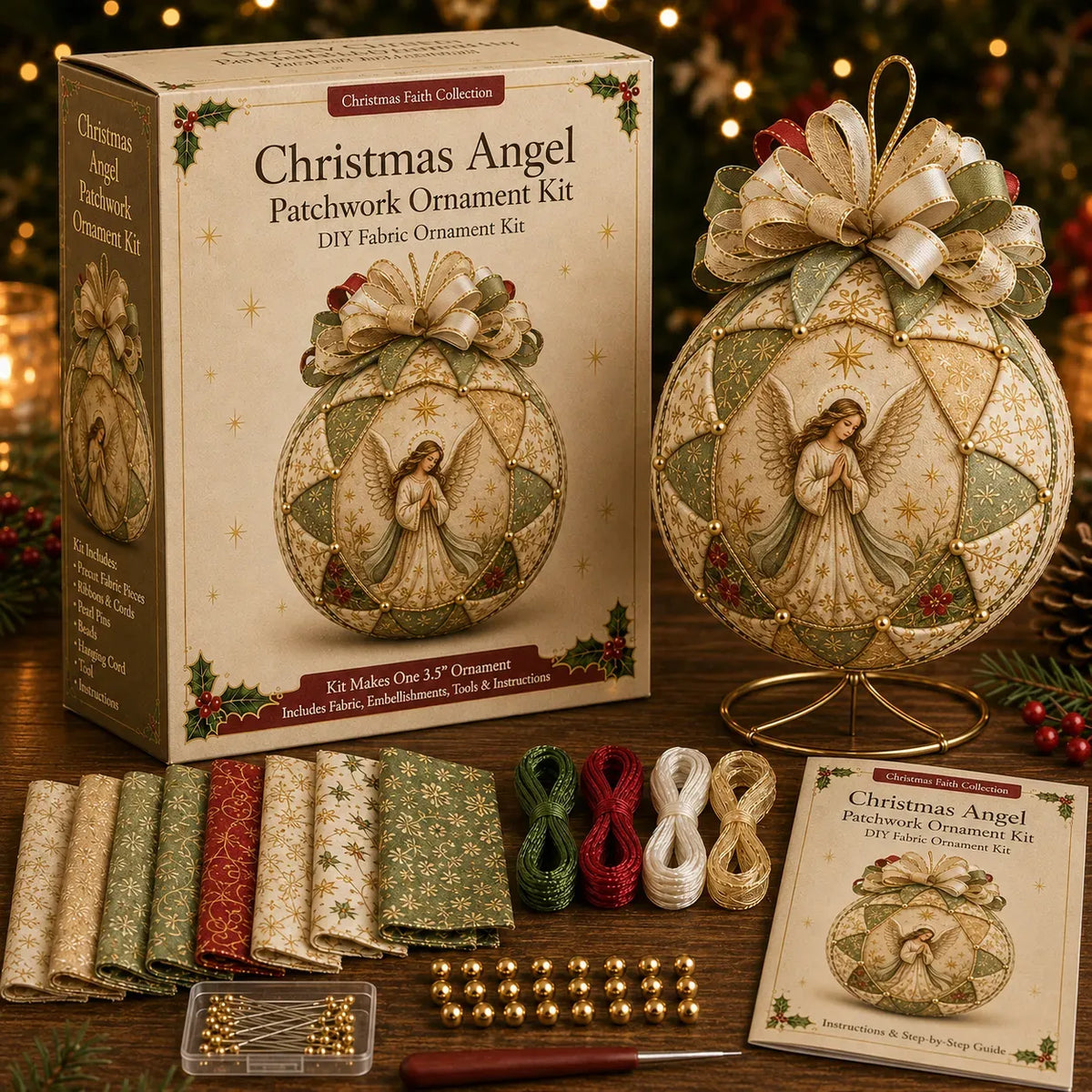 ⏳ Last Day 49% OFF – ✝️ Beginner-Friendly DIY Christmas Nativity Patchwork Ornament Kit Collection  💕