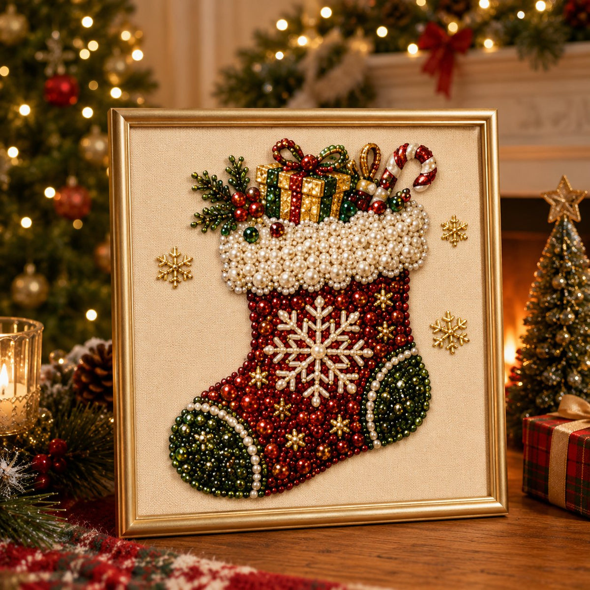 ✨✨Relaxing & Beginner-Friendly - 🎨💎DIY Christmas Pearl Diamond Painting Art Kit
