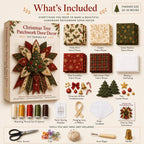 Crimson Poinsettia Bloom - Oversized Christmas Character Quilted Door Hanger Sewing Kit