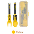 Construction Vehicle Kids Utensil Set 🚜 | 3-Piece Feeding Set with Spoon, Fork & Storage Case | Soft Grip | Dishwasher Safe | Perfect for Travel & Home | Gift Set Utensils