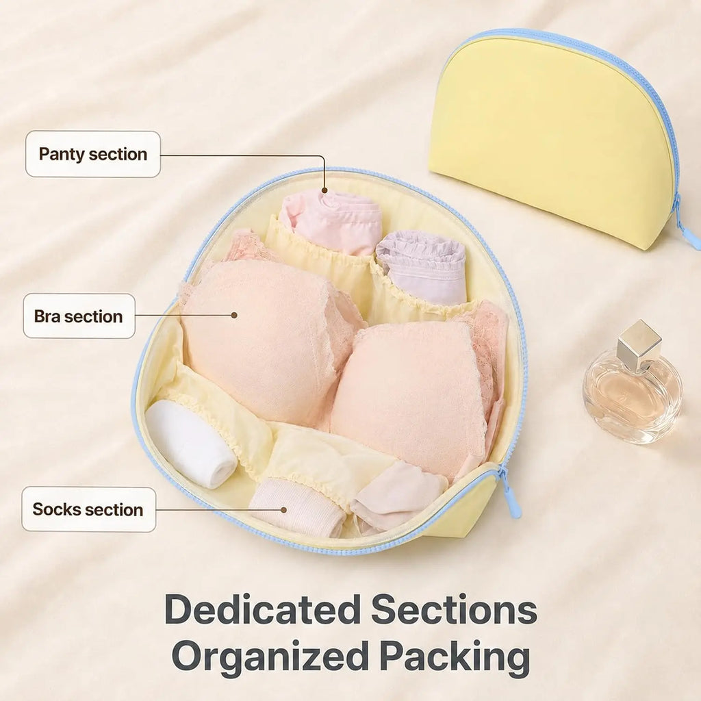 3-in-1 Travel Underwear Storage Bag | Bra Panties Socks Organizer Pouch, Waterproof Portable Underwear Storage Bag, Ideal for Daily Use, Trips and Business Travel