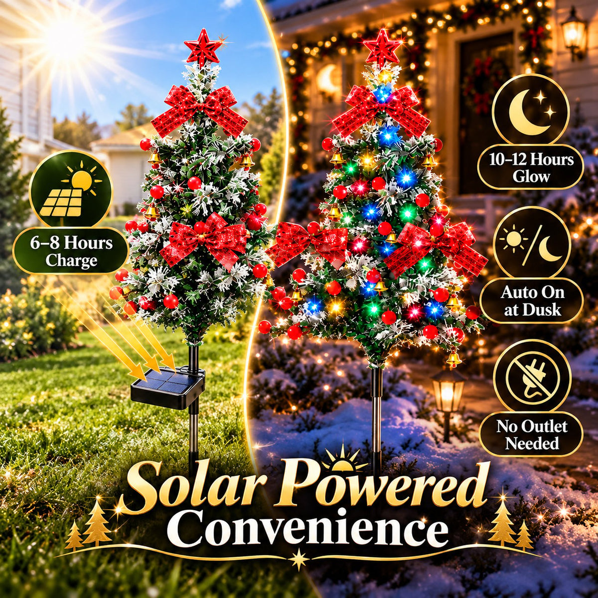 Last Day Promotion! 🔥 Solar Cedar Christmas Tree Lights| Festive Outdoor Holiday Decor ✅️