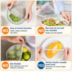 100Pcs Medium Reusable Elastic Plastic Bowl Covers - Kitchen Bread Proofing,