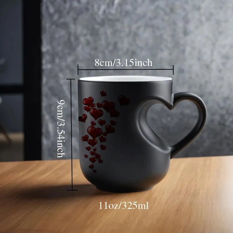 Heart-Shaped Color Changing Ceramic Mug