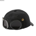Men's Korean-Style Pilot Baseball Cap with Curved Visor