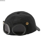 Men's Korean-Style Pilot Baseball Cap with Curved Visor