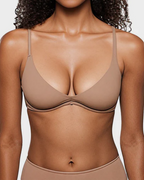 Unlined Plunge Balconette Bra with Underwire
