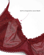 Women's Balconette Lace Bra See Through Demi Sheer