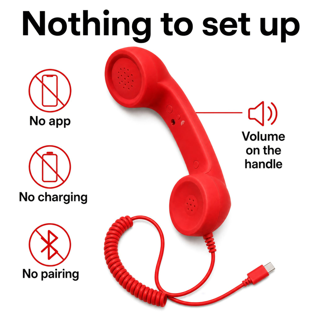 ☎️ Retro telephone handset with USB-C connection 📞
