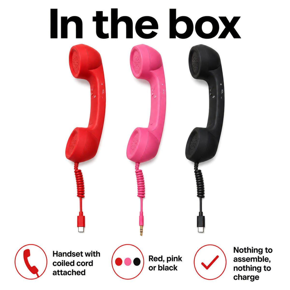 ☎️ Retro telephone handset with USB-C connection 📞
