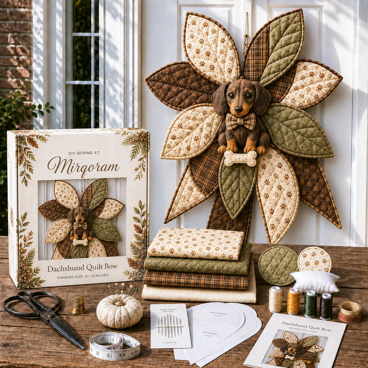 Hummingbird - Handmade Quilted Door Bow DIY Sewing Kit