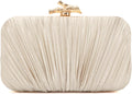 Clutch Purses for Women Evening Bag Pleated Clutch Bag with Chain for Wedding Party