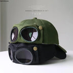 Men's Korean-Style Pilot Baseball Cap with Curved Visor