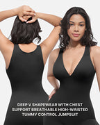 Deep V Tummy Control Sculpting Jumpsuit