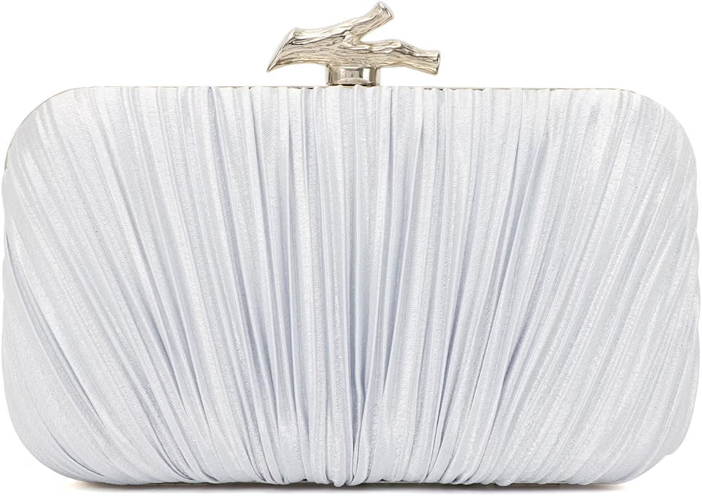 Clutch Purses for Women Evening Bag Pleated Clutch Bag with Chain for Wedding Party