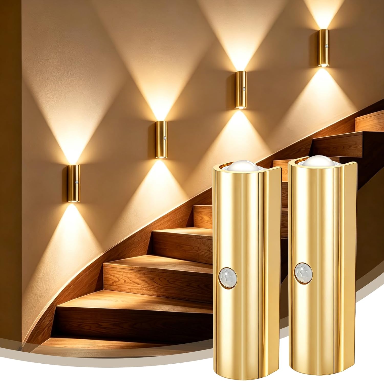2 Pack Motion Sensor Wall Light, Rechargeable Wall Sconces