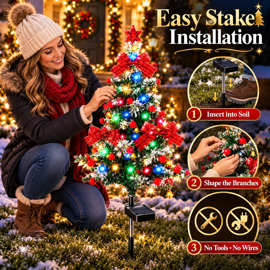 Last Day Promotion! 🔥 Solar Cedar Christmas Tree Lights| Festive Outdoor Holiday Decor ✅️