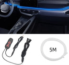 🌈64 Color Fiber Optic Car Ambient Light, No Wiring Cold Light Strip, Bluetooth APP Control Hidden Interior Atmosphere Decor Light for All Vehicles