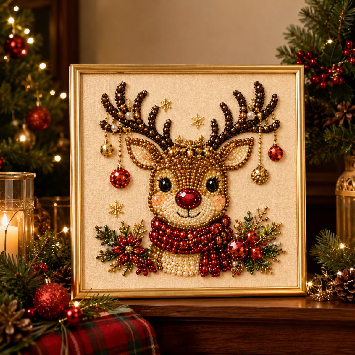 ✨✨Relaxing & Beginner-Friendly - 🎨💎DIY Christmas Pearl Diamond Painting Art Kit