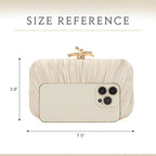 Clutch Purses for Women Evening Bag Pleated Clutch Bag with Chain for Wedding Party