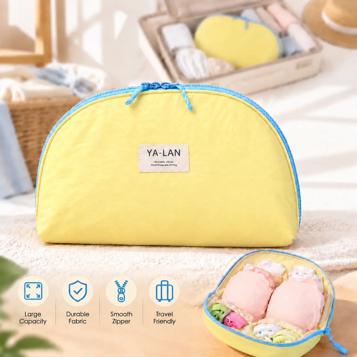 3-in-1 Travel Underwear Storage Bag | Bra Panties Socks Organizer Pouch, Waterproof Portable Underwear Storage Bag, Ideal for Daily Use, Trips and Business Travel