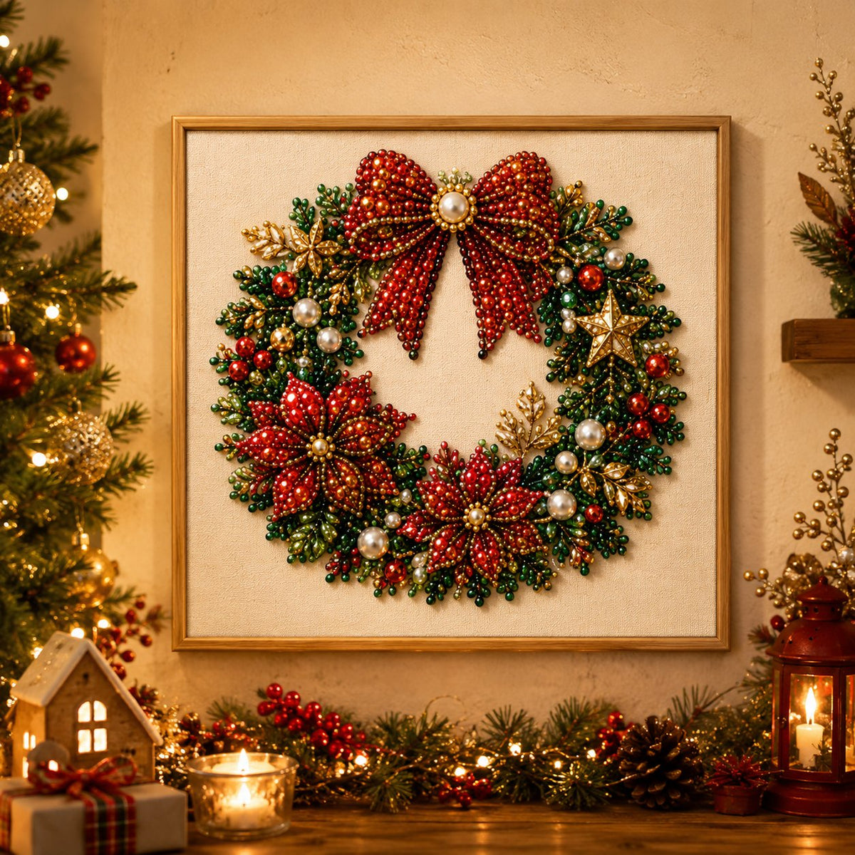 ✨✨Relaxing & Beginner-Friendly - 🎨💎DIY Christmas Pearl Diamond Painting Art Kit