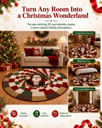 🎄3D Christmas Gnome Optical Illusion Round Rug | Fun Festive Home Decor Must‐Have⭐🏠🎁