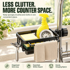 🚰 Faucet-Mounted Sink Caddy – Clear Your Counter, Keep Cleaning Tools Within Reach
