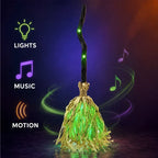 🧙 Bring Your Garden to Life This Halloween – Animated Witch Broom with Lights & Spooky Sounds. 49% Off. UK Stock