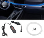 🌈64 Color Fiber Optic Car Ambient Light, No Wiring Cold Light Strip, Bluetooth APP Control Hidden Interior Atmosphere Decor Light for All Vehicles