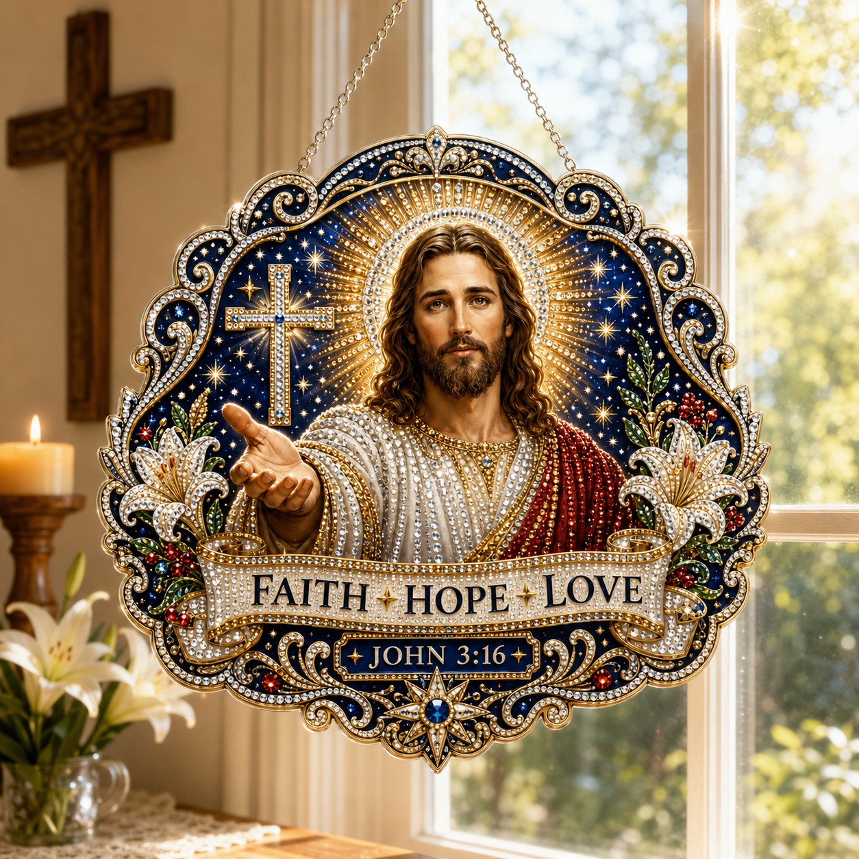✝️✨Jesus Diamond Art Hanging Ornament Kit