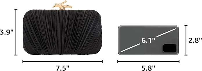 Clutch Purses for Women Evening Bag Pleated Clutch Bag with Chain for Wedding Party