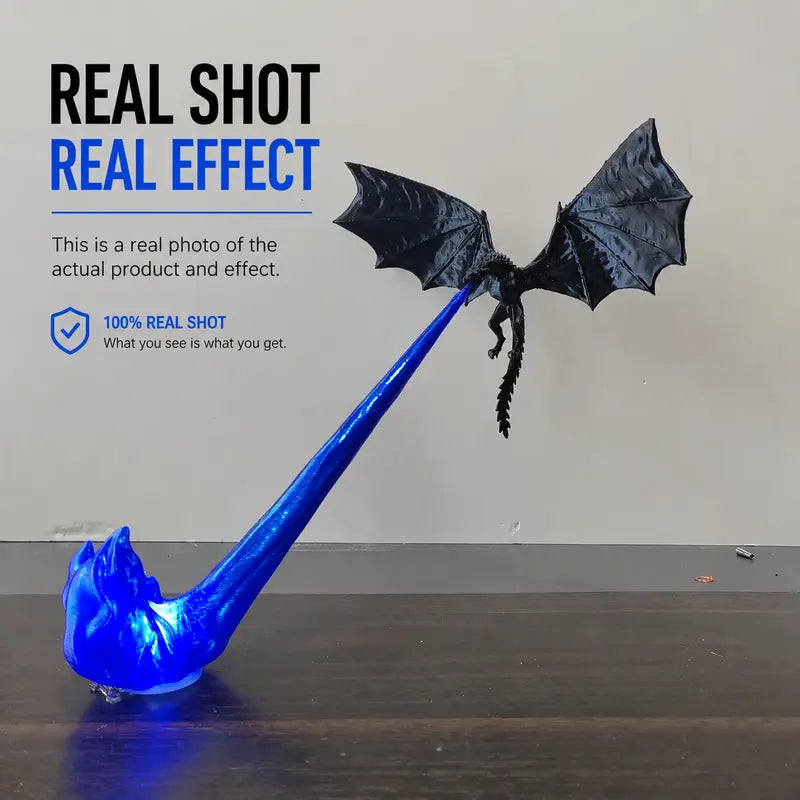 Dragon Flame Book Nook with LED Light – 3D Printed Dragon Bookshelf Decor