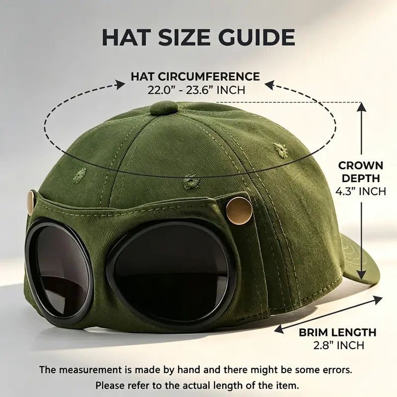 Men's Korean-Style Pilot Baseball Cap with Curved Visor