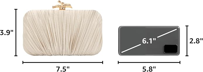Clutch Purses for Women Evening Bag Pleated Clutch Bag with Chain for Wedding Party