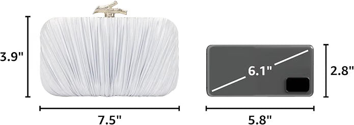 Clutch Purses for Women Evening Bag Pleated Clutch Bag with Chain for Wedding Party