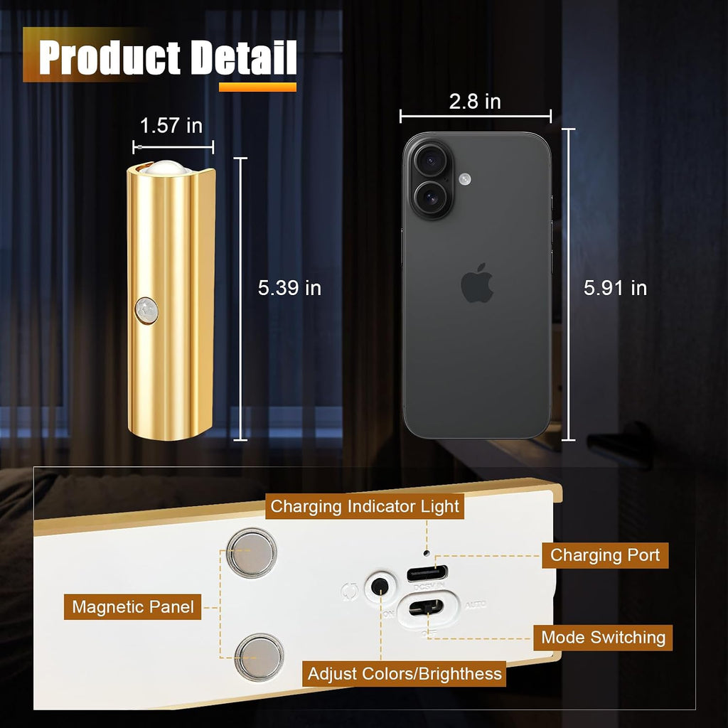 2 Pack Motion Sensor Wall Light, Rechargeable Wall Sconces