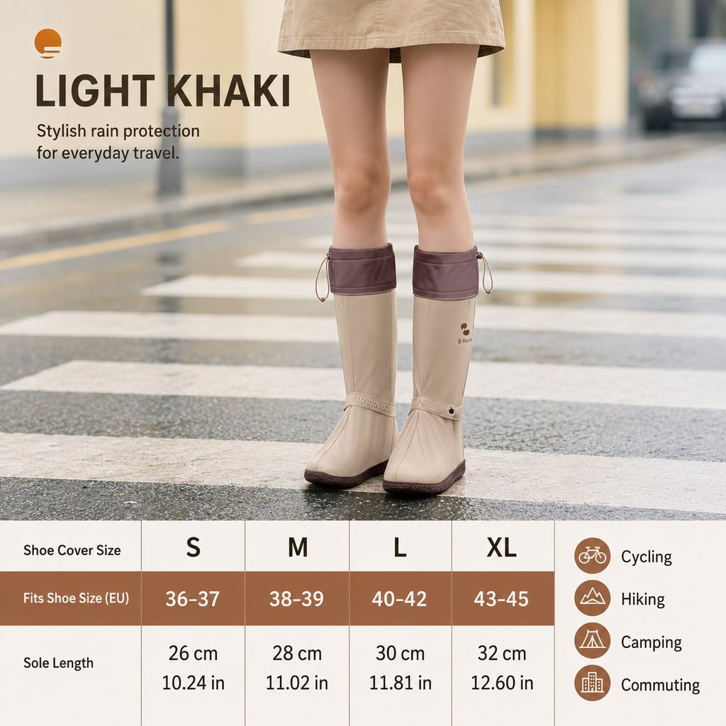 Unisex High-Cuff Rain Shoe Covers – Waterproof & Non-Slip