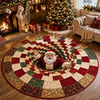 🎄3D Christmas Gnome Optical Illusion Round Rug | Fun Festive Home Decor Must‐Have⭐🏠🎁