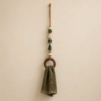 Decorative Beaded Towel Hanger with Wooden Ring