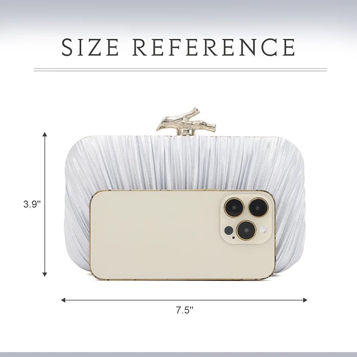 Clutch Purses for Women Evening Bag Pleated Clutch Bag with Chain for Wedding Party