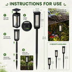 Solar Garden Path Lights with Warm &Cool White Options