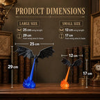 Dragon Flame Book Nook with LED Light – 3D Printed Dragon Bookshelf Decor