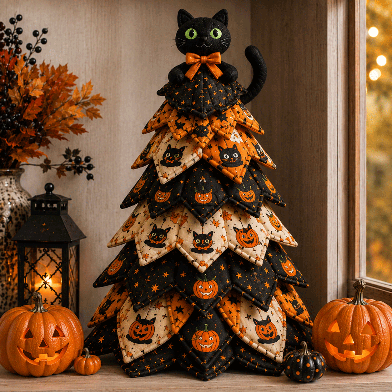 Spiderweb Gothic - DIY Halloween Theme Quilted Fabric Tree Kit
