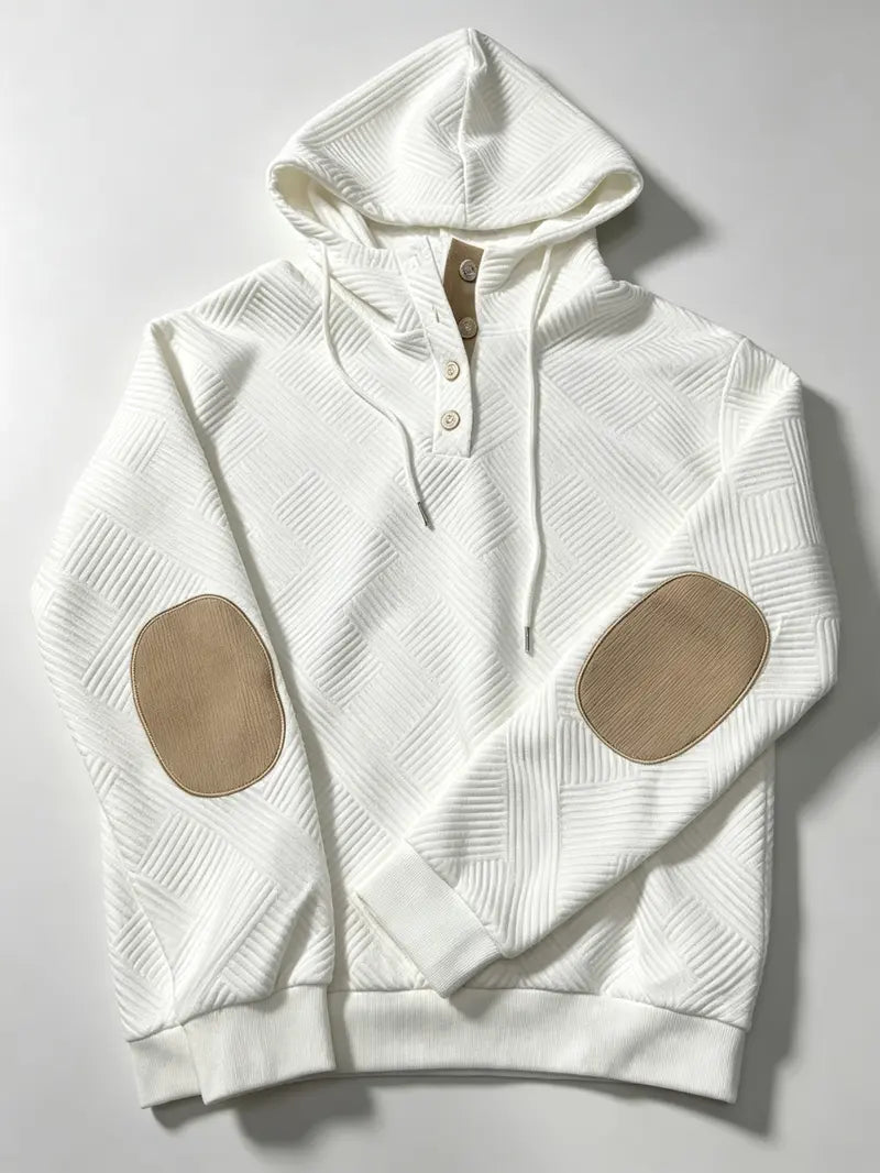 Men's 2-Piece Textured Hoodie Sweatsuit Set Outfit - Heavyweight Brushed Fleece Pullover Hoodie & Men's Sweatpants,