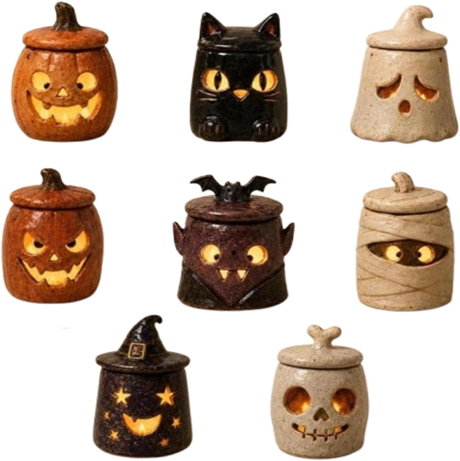 Cozy Monster Tealight Lantern, Handmade Resin Candle Holder