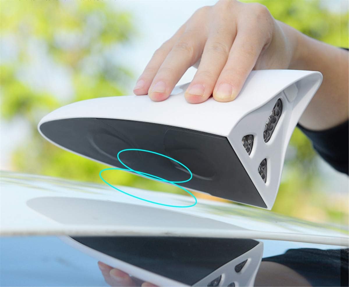 Shark Fin Warning Light not Antenna, Solar Power 18 LED 8 Mode Car Roof Lamp Aerial Base, Magnetic Mount, Waterproof Shark Fin Replacement for Car, with Remote Control